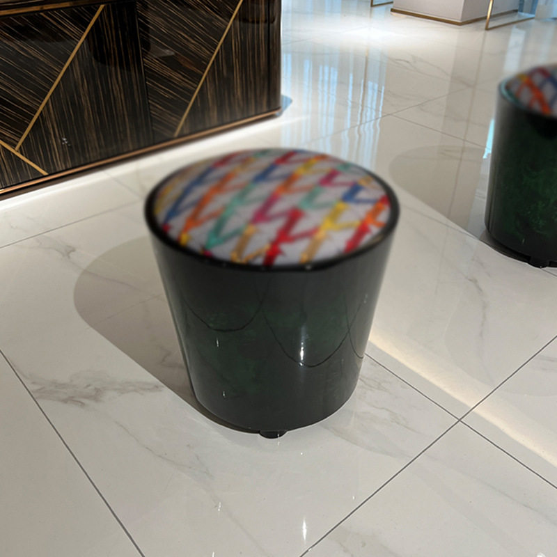 威登家具  意式轻奢高端梳妆凳 客厅沙发凳圆凳 意大利风格高档凳