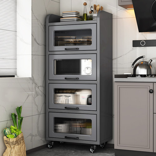 厨房夹缝柜子储物柜落地多层置物架冰箱窄缝隙放微波炉锅具收纳柜