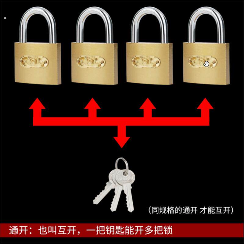 万能开门钥匙通开挂锁通用锁具门锁一把开锁钥匙多小号铜锁头迷你