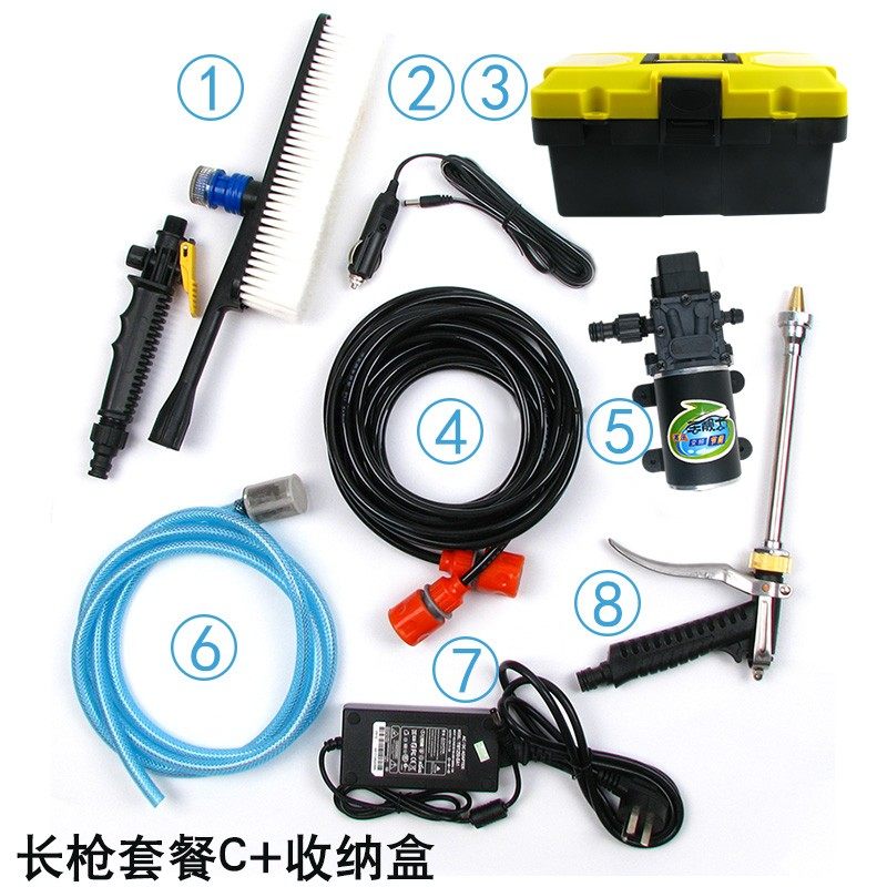 24V96W洗车器高压家用电动便携车载洗车泵清洗机刷车水枪洗车机