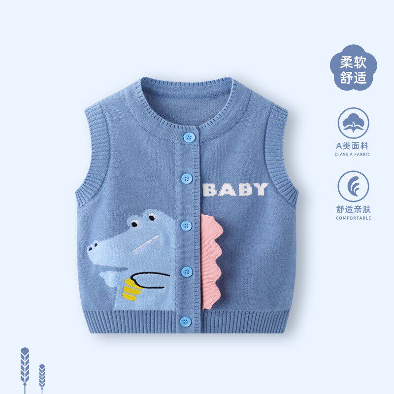 婴儿马甲春秋款男宝宝卡通外穿小背心2024春夏婴幼儿薄款网红马夹