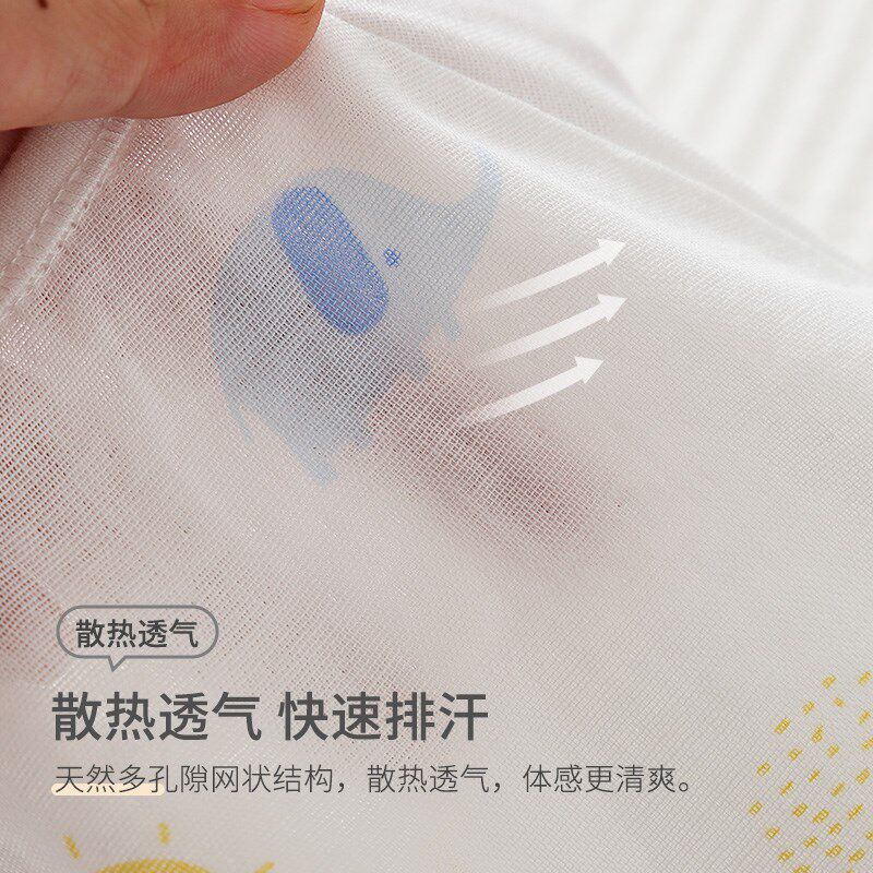 婴幼儿夏季长袖长裤纱布套装薄款透气吸汗宝宝纯棉空调服儿童睡衣