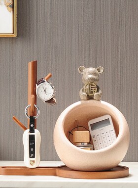 搬新家鞋柜装饰品福字挂钥匙收纳摆件置物架进门玄关乔迁新居礼品