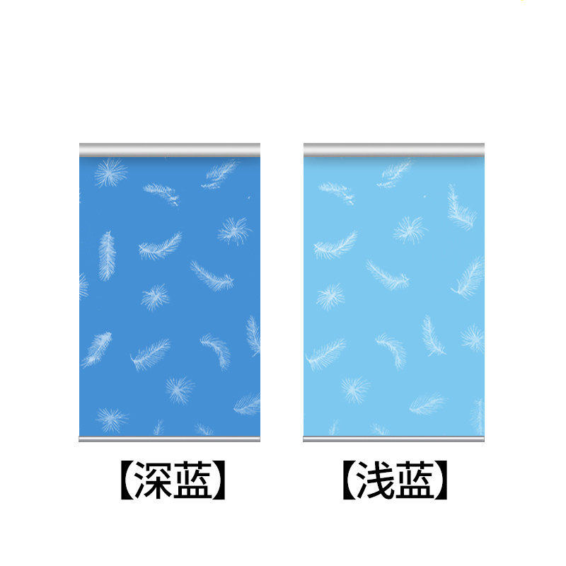 羽毛儿童房房窗帘卷拉式山水画卷帘定制遮光帘女孩遮光布家用阳台