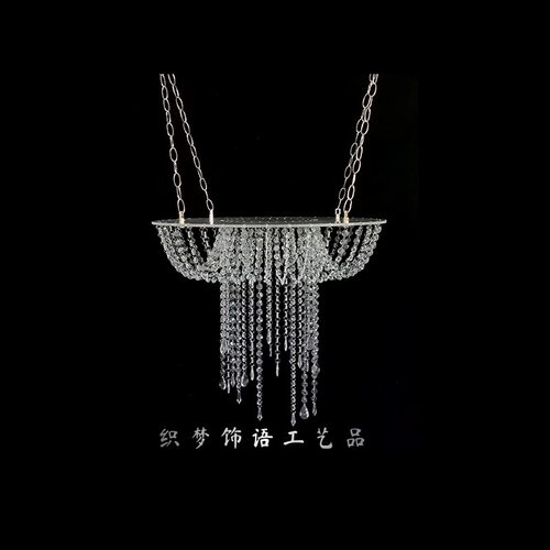 婚庆道具亚克力吊链蛋糕架婚礼西餐厅酒店氛围装饰水晶质感欧式