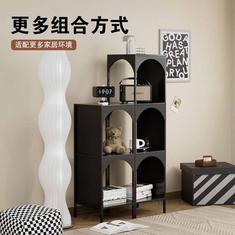 创意组合客厅落地置物架铁艺书架角落书柜杂物收纳柜陈列架展示柜