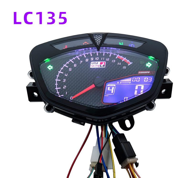 外贸批发摩托车仪表适用YMH LC135 C8里程表 7色码表总成改装配件