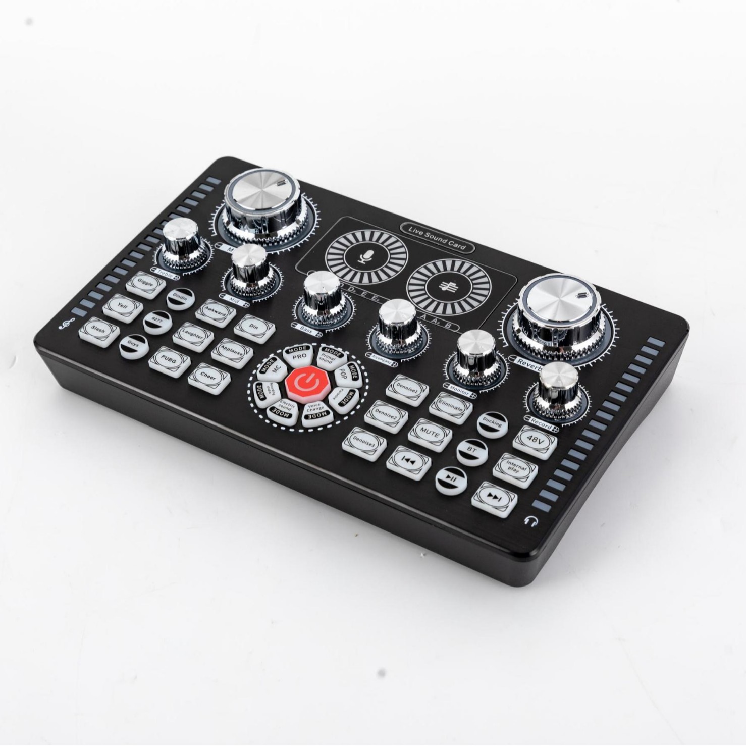 q7英文声卡usb声卡直播低噪双声道USB耳麦录音台式机迷你混音