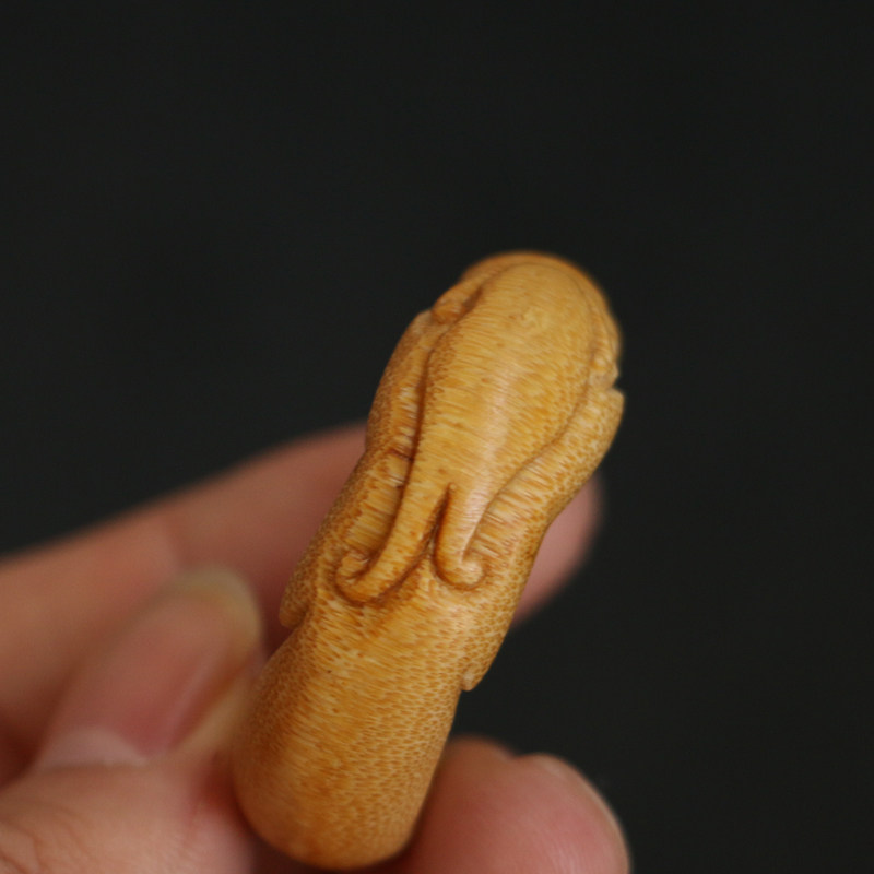 精品纯手工雕刻老玉竹鸟笼绣眼竹圈吊环文玩挂件指环配饰竹环竹雕