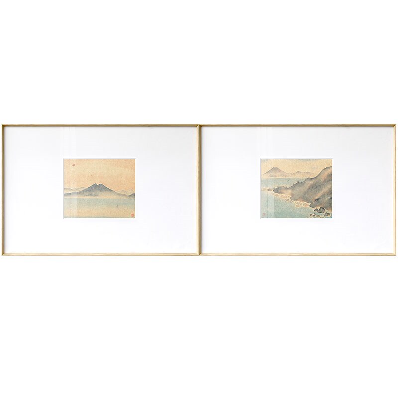 网红圃生x 新中式原木装饰画客厅床头风桌面卧室挂画日式摆画