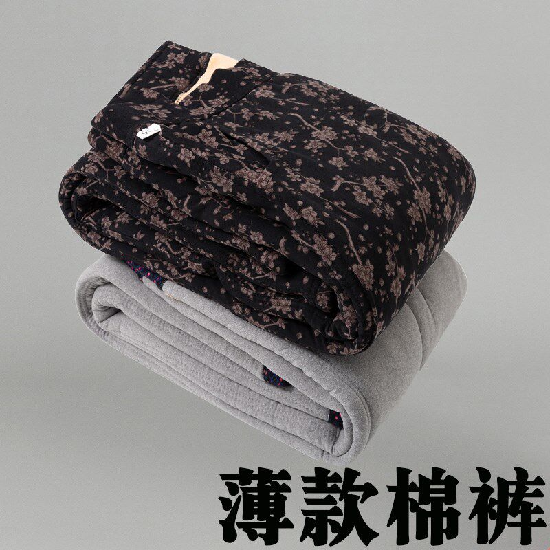 妈妈装薄款棉裤女中老年人居家内穿大码保暖裤奶奶装高腰深裆棉裤