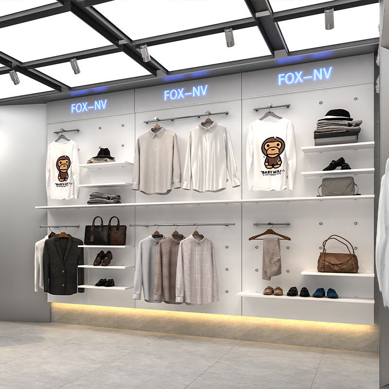 户外运动男装货架落地式陈列架上墙服装店展示架展示柜挂衣架子