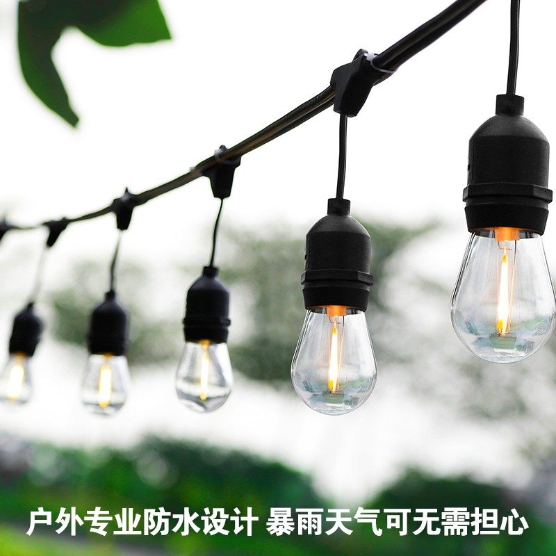 太阳能灯户外庭院防水灯串别墅花园布置串灯院子阳台挂灯装饰灯泡