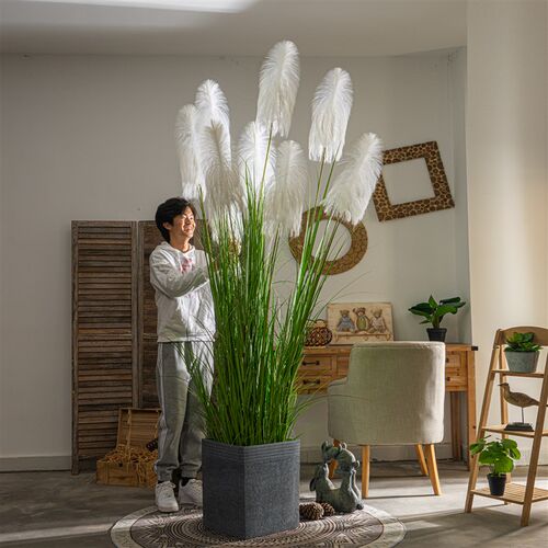 大型芦苇草仿真花假花树仿生植物树室内客厅落地假树绿植造景摆件 - 封面