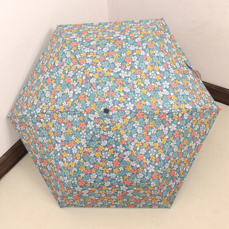 日系小清新170文艺碎花太阳伞超轻折叠钛银防晒防紫外线晴雨两用