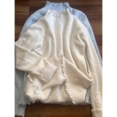 上衣 木耳边长袖 加厚一体绒半高领毛衣女软糯保暖内搭打底衫 秋季