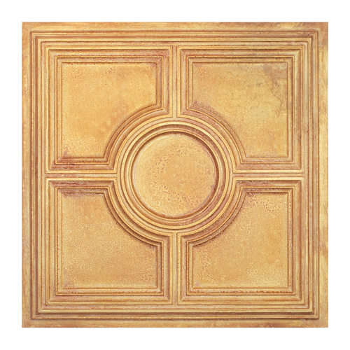 605x605mm 美式复古工业风吊顶天花板咖啡馆墙面 手工棕金 PL37