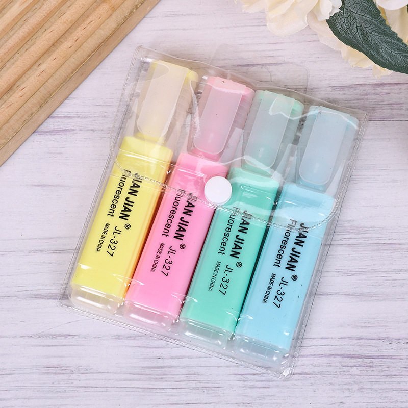 厂家供应塑料外壳 学习复习记号荧光笔 可订货加印LOGO荧光标记笔