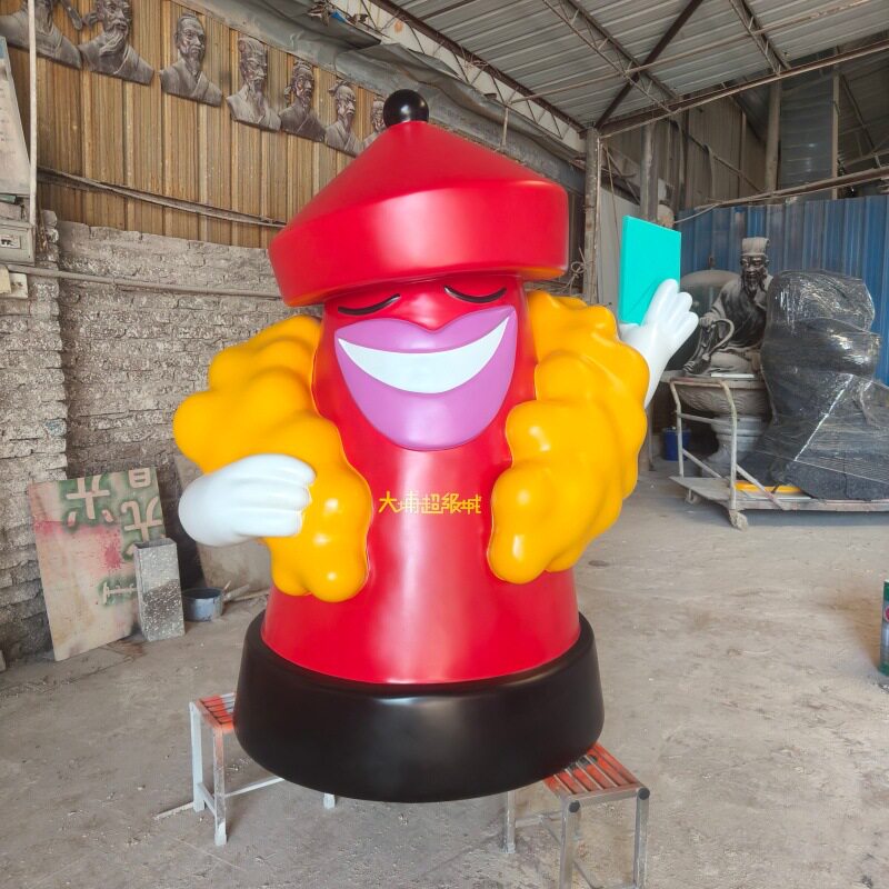 玻纤卡通邮筒IP形象雕塑造型制品商场美陈装饰摆件定制户外玻璃钢图片
