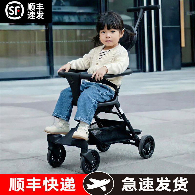 轻便折叠碳钢车架儿童推车 康娃娃品牌双轮发泡橡胶材质牛津布面