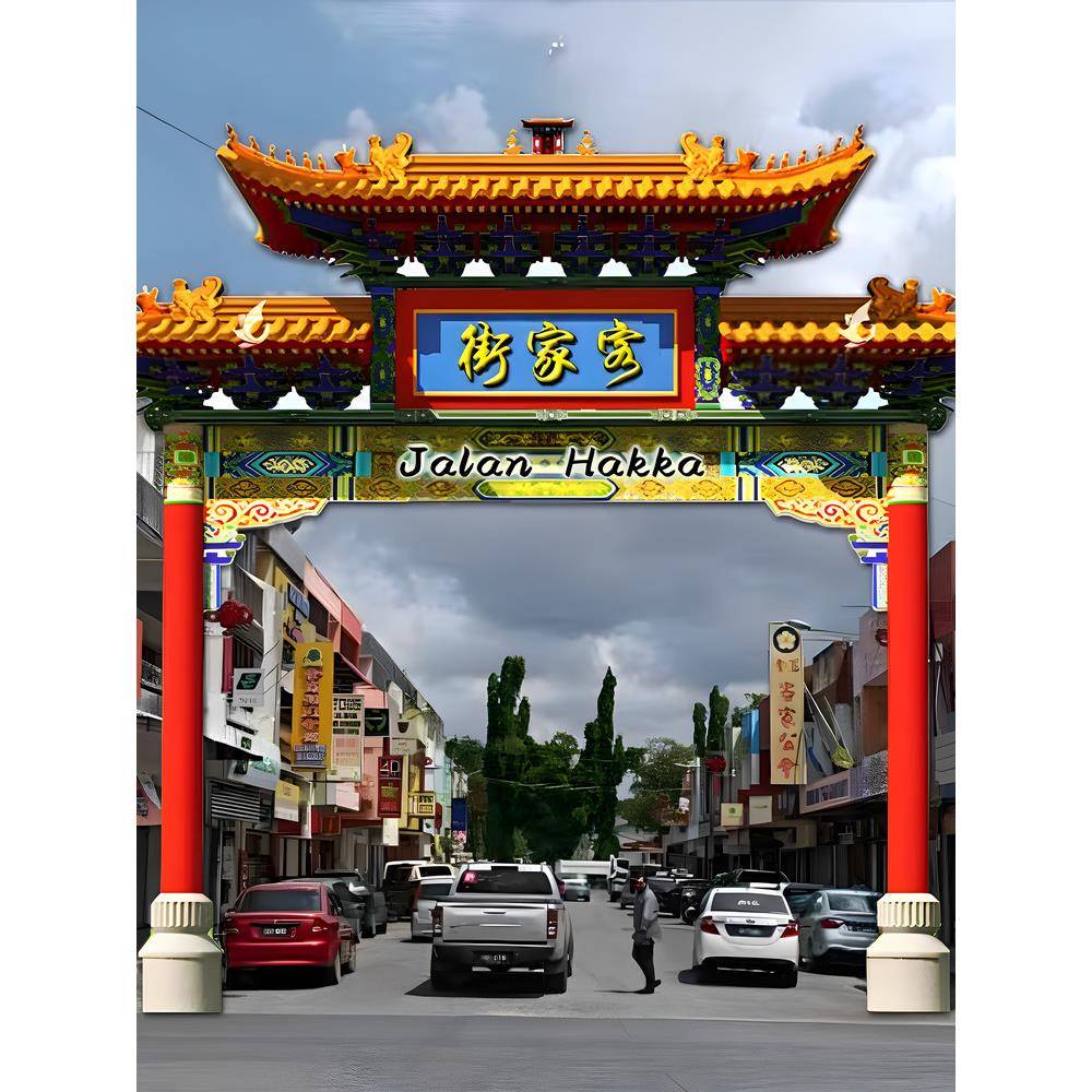 中式黄金店彷古中医门头翘角斗拱浮雕雀替屋檐组合铝代木构件厂家