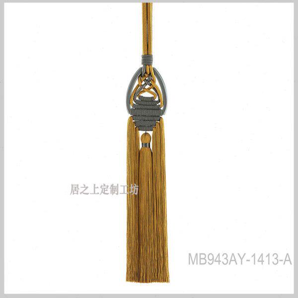 黄清新中式黑球窗帘扣绑带挂单绳支价】球红【流苏蓝扎绑明古典