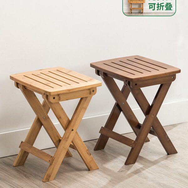儿童便携凳马扎竹凳子折叠板凳轻奢餐桌椅家用吃饭简易小方凳矮凳