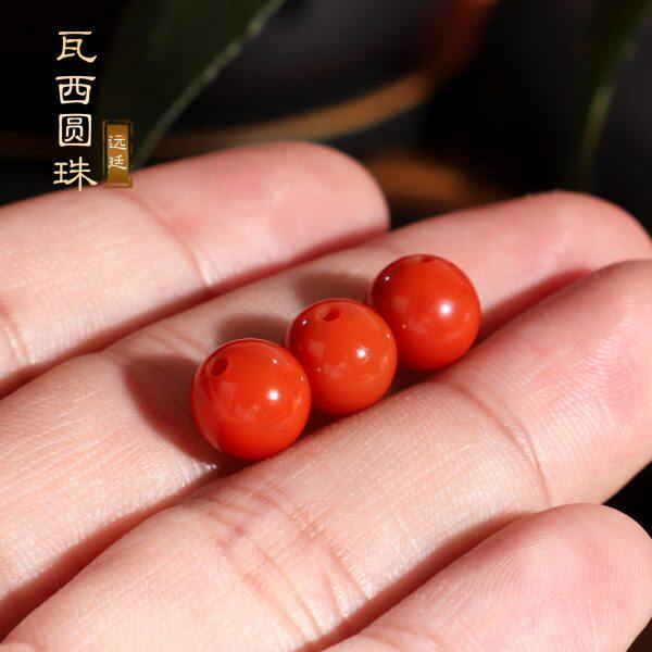 瓦高珠柿子品肉 西配圆珠单珠纯色配饰单级颗满色满南红散珠毕业