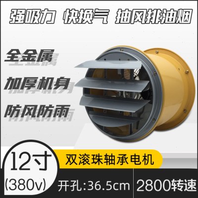 百叶窗带12寸高速0大功率排气扇厨房风机38工业v增压风机强力圆筒