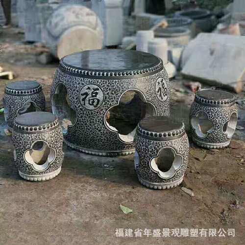 户外园林仿古青石桌凳现货
