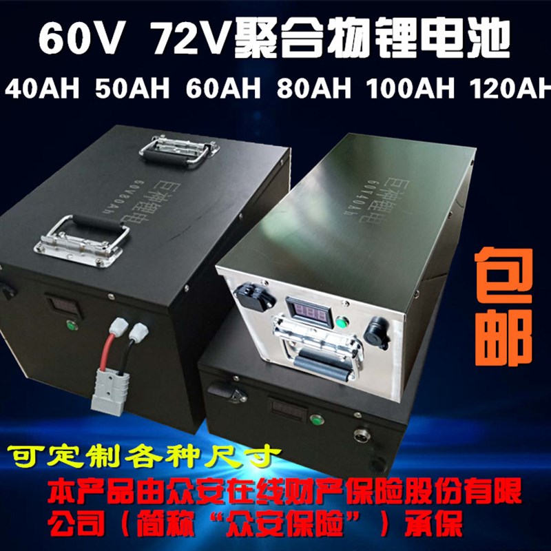 电动小汽车新款三轮车48V60V40A56080120A72V三元外卖动力锂电池
