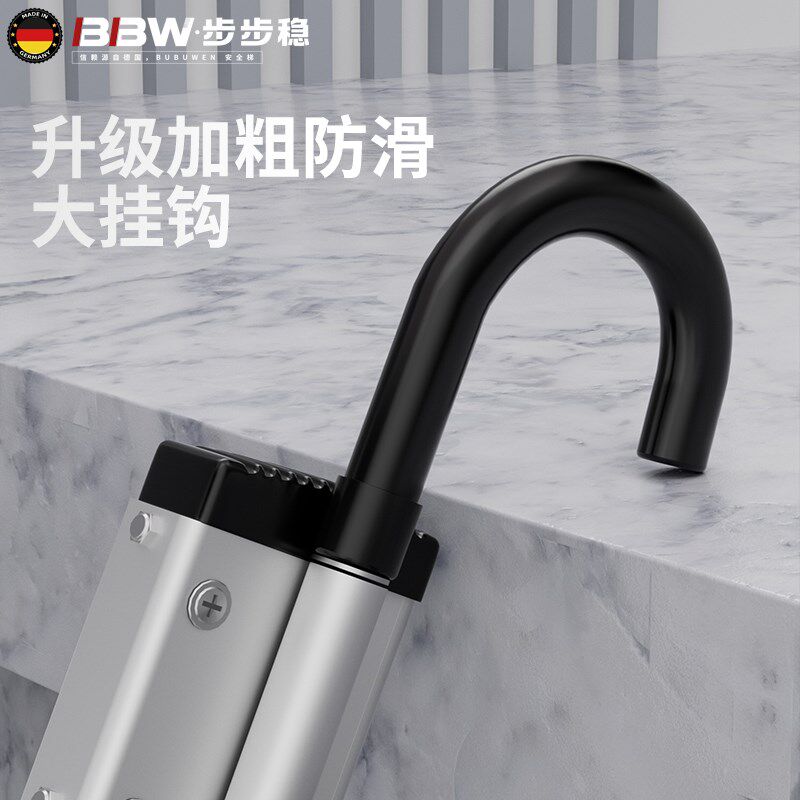 加厚铝合金阁楼梯专用梯子家用扶手挂梯加宽踏板登高折叠梯挂钩米