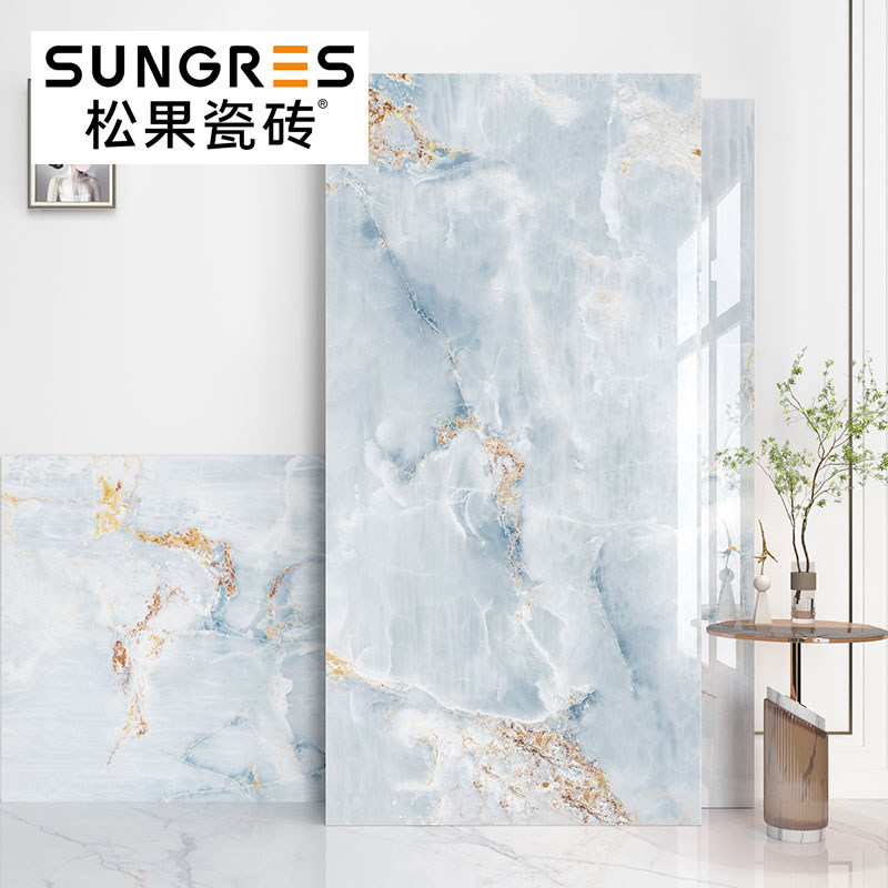 蓝色奢石玉石通体大理石瓷砖客厅地砖卫生间厨房墙砖600 1200