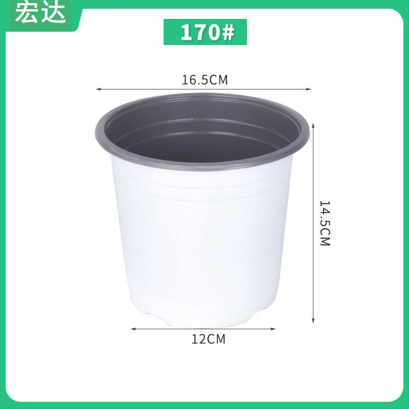 双色盆加厚双色盆育苗盆外白内黑多肉花盆简易盆白色双色盆