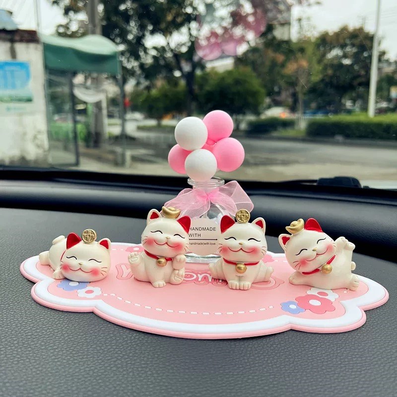 可爱女神款招财猫汽车饰品摆件车内高端装饰用品大全车内饰品摆件