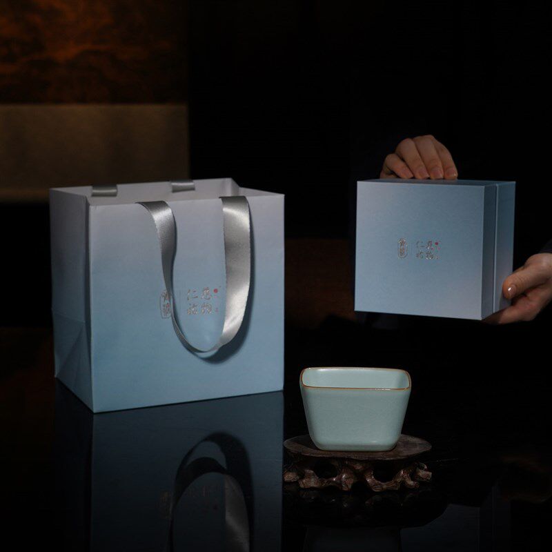 汝窑逍遥四方杯主人杯单杯复古功夫茶杯陶瓷品茗杯汝瓷天青色茶盏