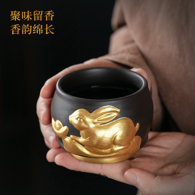 十二生肖功夫茶具茶杯宜兴紫砂定制主人杯子刻字品茗杯单个大茶盏