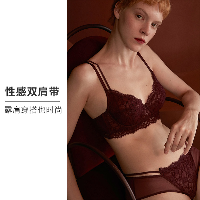 HSIA遐 薄款内衣女双肩带全罩杯无海绵聚拢胸罩大码大胸显小文胸