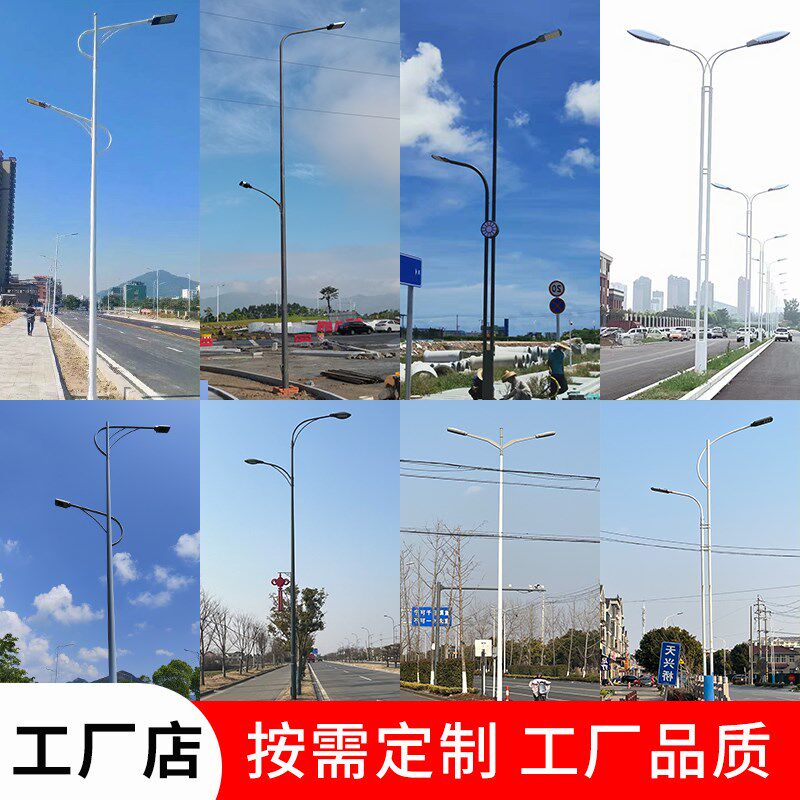 led路灯户外10米12米双臂路灯接电款路灯高杆路灯户外照明灯220v