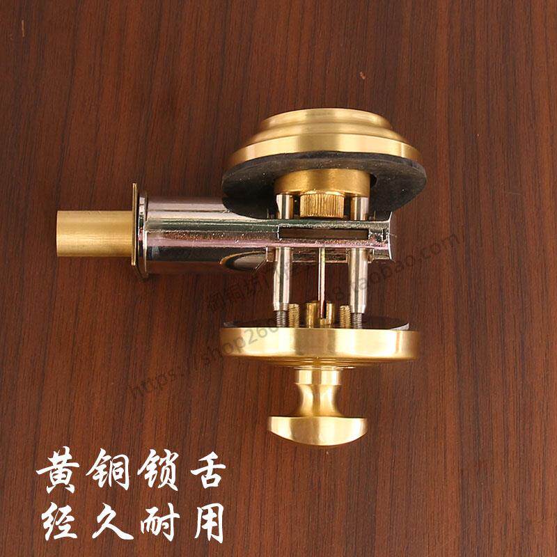 中式仿古大门入户门纯黄铜锁室内闭锁静音庭院门实木大门暗锁具