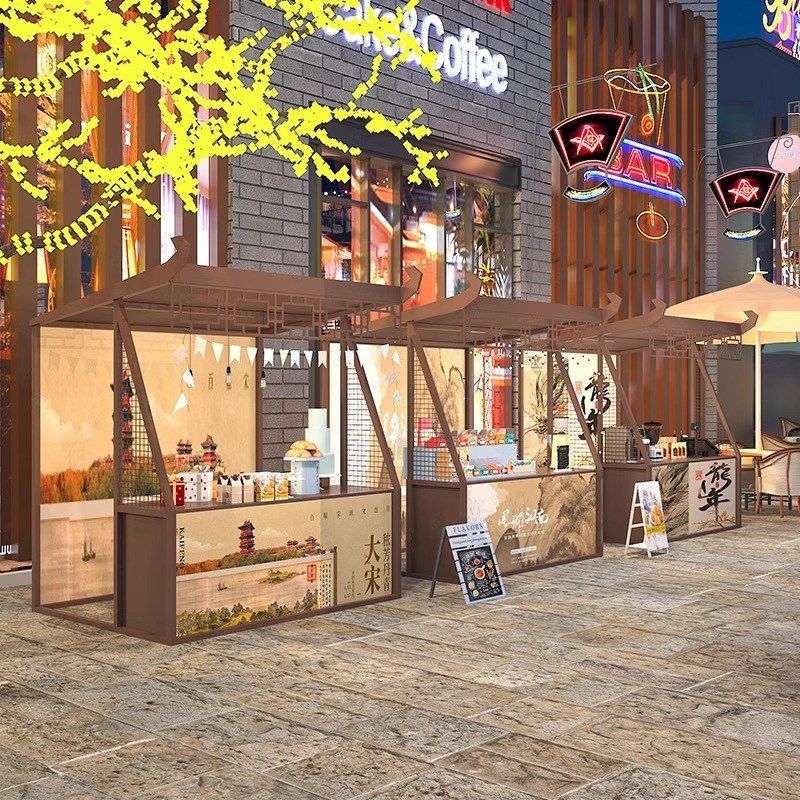集市创意地摊展示摊位架夜市美陈棚架铁艺摆摊架移动活动促销货架
