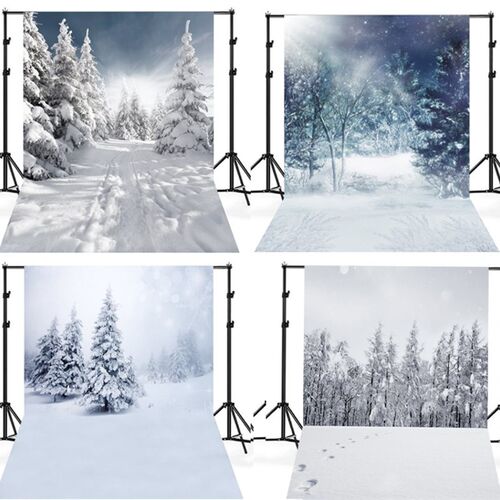 冬季雪景拍照背景婚纱主题写真梦幻背景风景背景纸模特拍照背景布