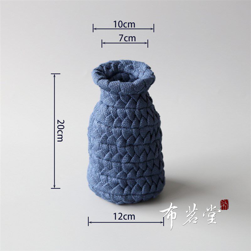 布茗堂 手工布艺花瓶 黄麻材质