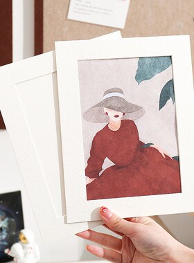 高级裱画框装裱卡通儿童画纸框简易白色卡纸相框北欧艺术画纸相框