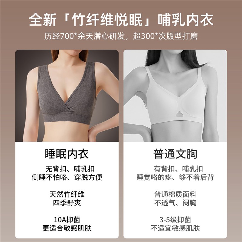 哺乳内衣产后喂奶专用睡觉可穿孕产妇哺乳胸罩文胸背心式a类孕期