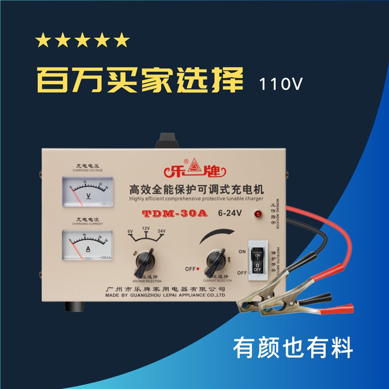 乐牌汽车12V24V汽车电瓶充电器 输入电压110V专用 纯铜大功率通用