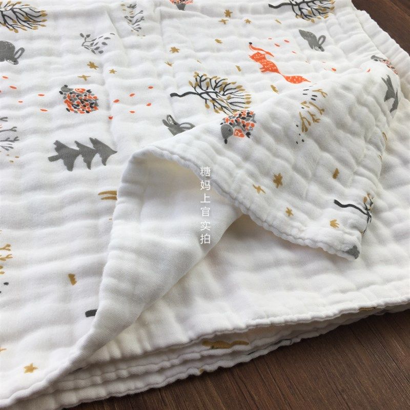 随赠方巾婴儿纱布浴巾6层高密水洗方形110*110长形70*140无荧光剂