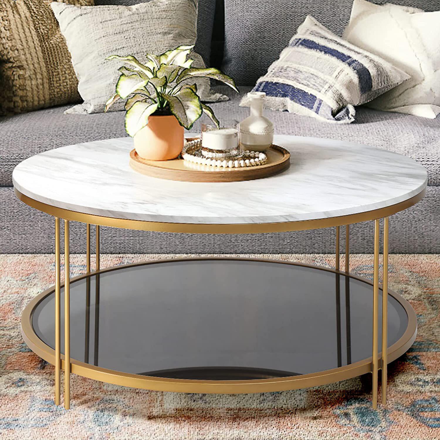 北欧简约轻奢大理石茶几后现代客厅创意小户型港式不锈钢镀金茶桌