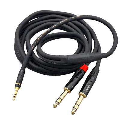 3.5转双6.5立体声音频线电脑3.5一分二6.35大三芯平衡trs有源音响