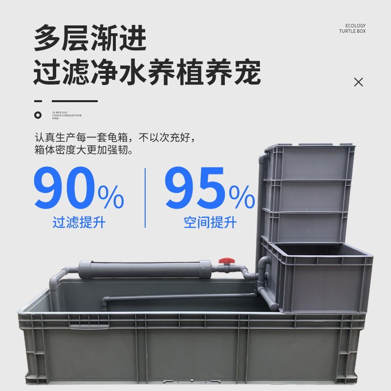 龟缸龟箱乌龟缸乌龟箱周转箱沼泽过滤箱植物水道循环净水鱼龟混养